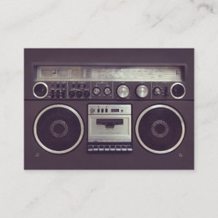 Retro Boombox Ghetto Blaster Music business card