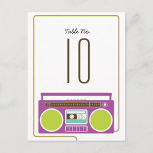 Retro Boombox Indie Mixtape Wedding (Purple/Lime) Postcard