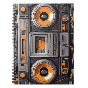 Retro Boombox Sketchbook Vibes Notebook