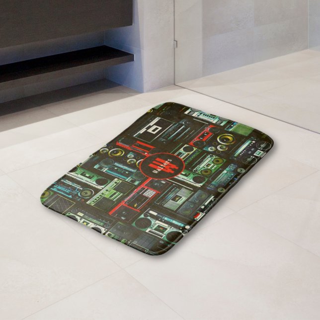 Retro Boomboxes Bath Mat (Creator Uploaded)