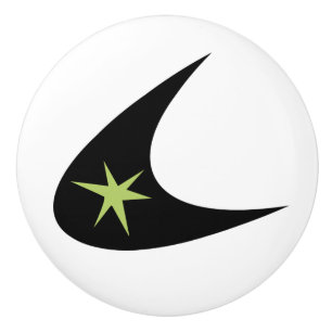 Retro Boomerang Ceramic Knob