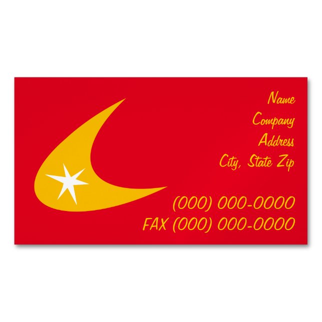 Retro Boomerang Magnetic Business Card (Front)