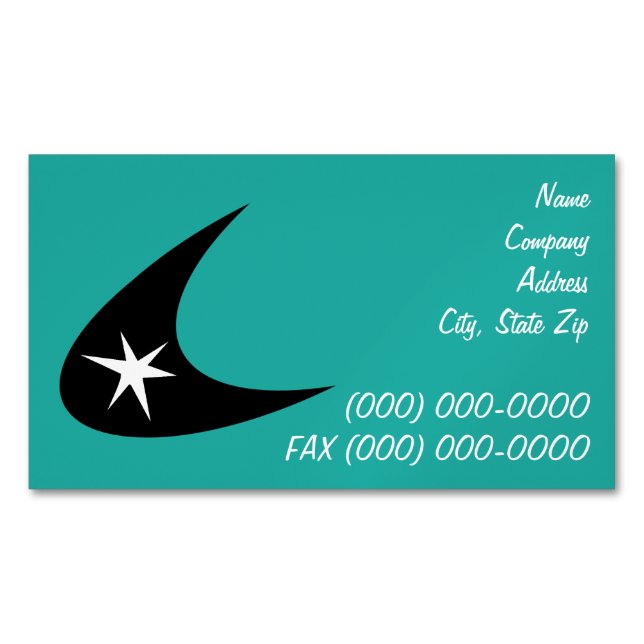 Retro Boomerang Magnetic Business Card (Front)
