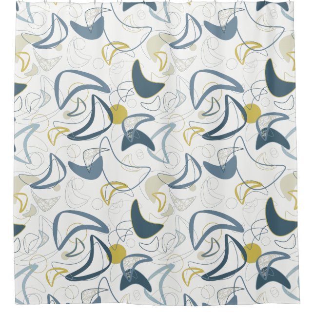Retro Boomerang! Shower Curtain (Front)