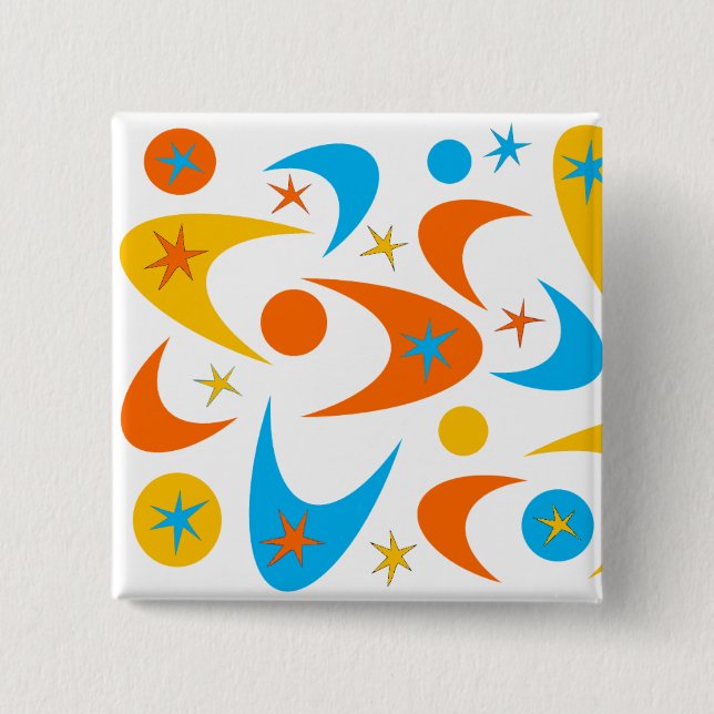 Retro Boomerangs 15 Cm Square Badge (Front)