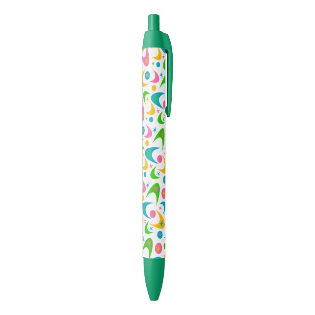 Retro Boomerangs Blue Ink Pen (Bottom (Vertical))