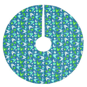 Retro Boomerangs Brushed Polyester Tree Skirt