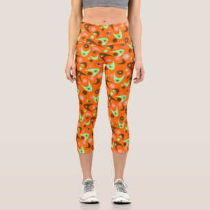 Retro Boomerangs Capri Leggings