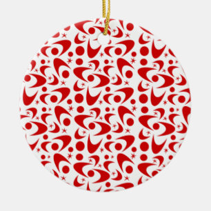Retro Boomerangs Ceramic Tree Decoration