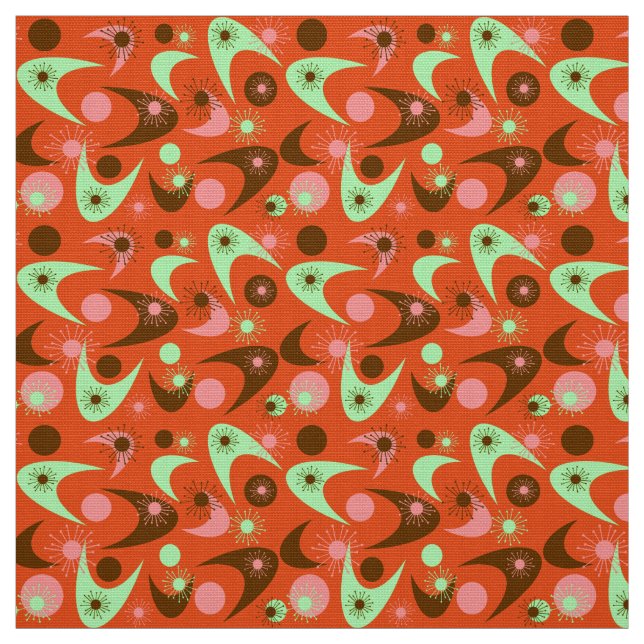 Retro Boomerangs Fabric (Swatch)