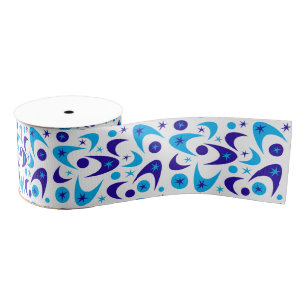 Retro Boomerangs Grosgrain Ribbon