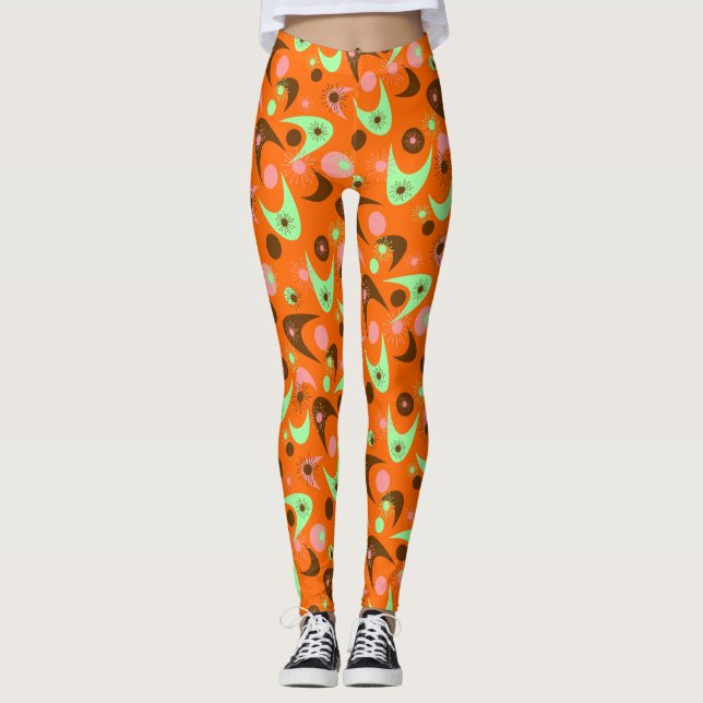 Retro Boomerangs Leggings (Front)