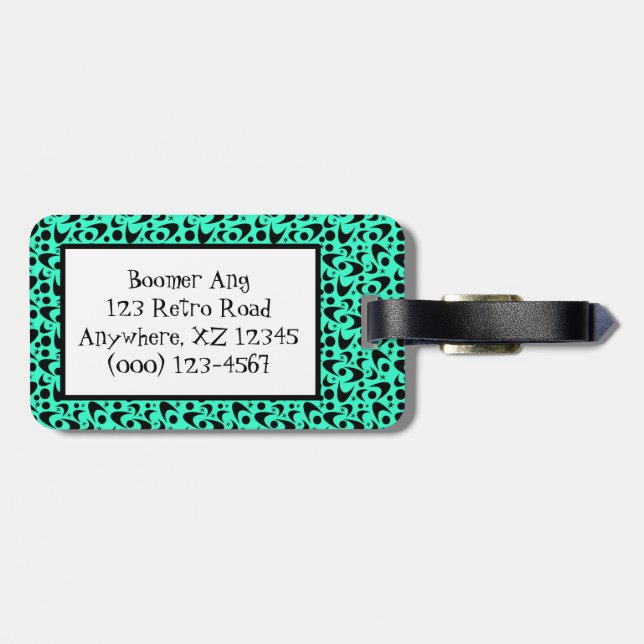 Retro Boomerangs Luggage Tag (Back Horizontal)