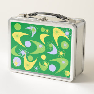 Retro Boomerangs Metal Lunch Box