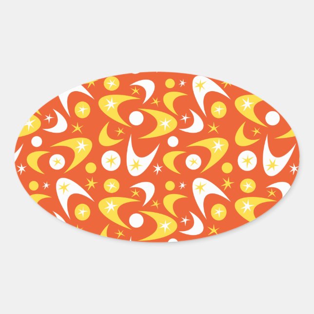 Retro Boomerangs Oval Sticker (Front)