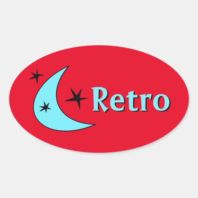 Retro Boomerangs Oval Sticker (Front)