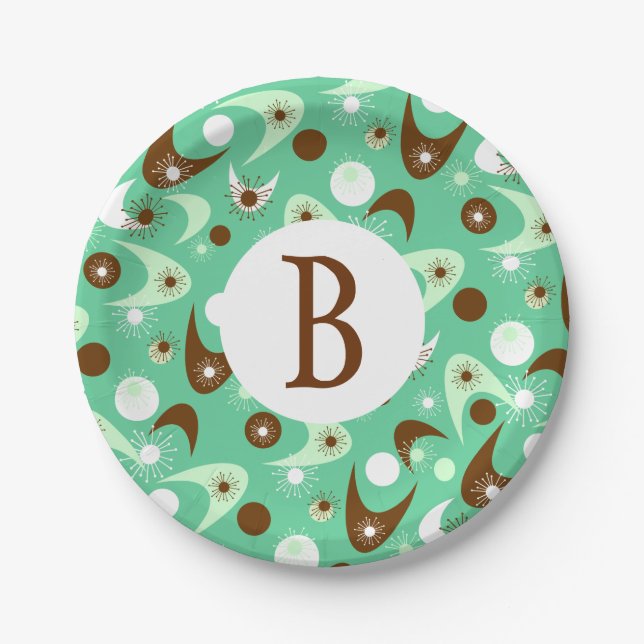 Retro Boomerangs Paper Plate (Front)