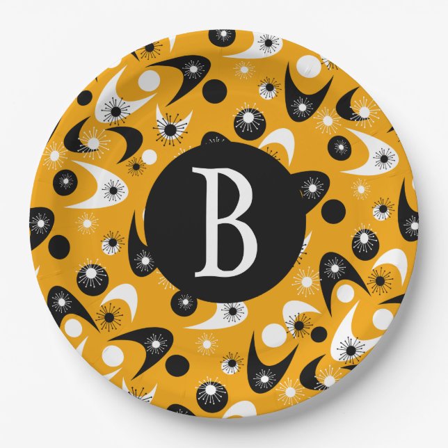 Retro Boomerangs Paper Plate (Front)
