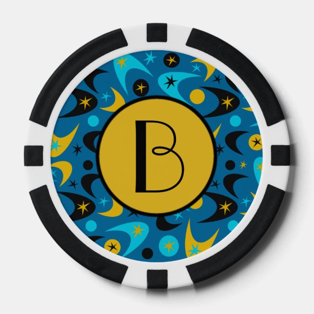 Retro Boomerangs Poker Chips (Front)