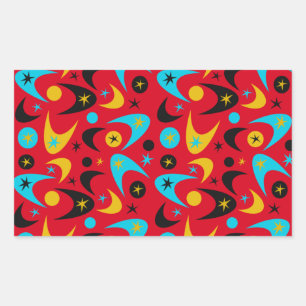 Retro Boomerangs Rectangular Sticker