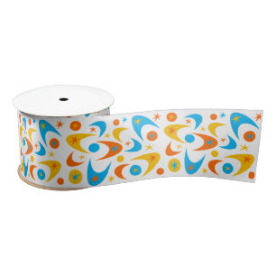 Retro Boomerangs Satin Ribbon