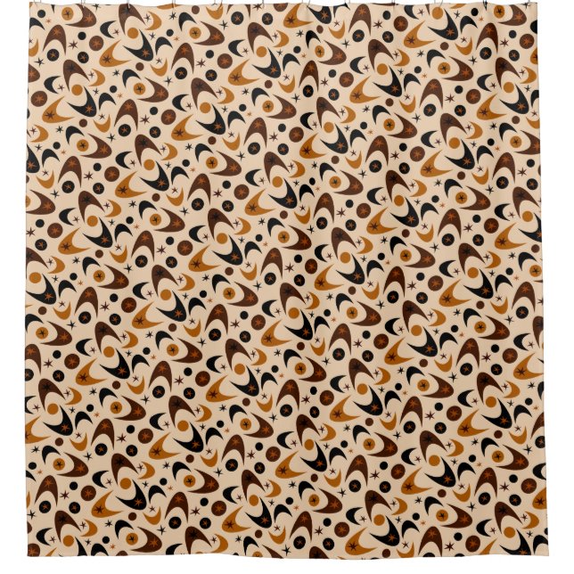 Retro Boomerangs Shower Curtain (Front)