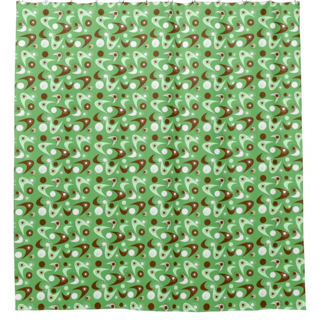Retro Boomerangs Shower Curtain (Front)