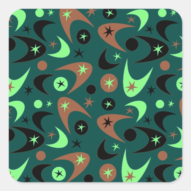 Retro Boomerangs Square Sticker (Front)