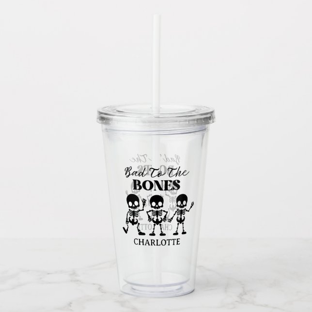 Retro Boos & Booze Spooktacular Halloween Acrylic Tumbler (Front)