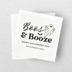 Retro Boos & Booze Spooktacular Halloween Napkin