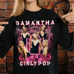 Retro Bootleg Rap Tee Pink Girly Add Photos Trendy