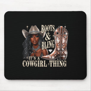 Retro Boots & Bling Its A Cowgirl Thing Women Mouse Mat