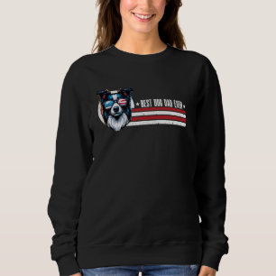Retro Border Collie Pets Best Dog Dad Ever 4th Of Sweatshirt