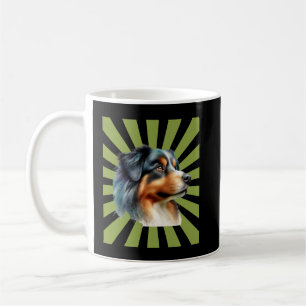 Retro Border Collie Sunburst Graphic design Coffee Mug