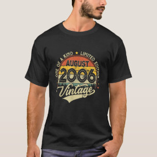 Retro Born In August 2006 Vintage Birthday Party A T-Shirt