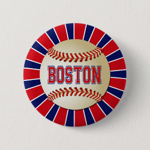 RETRO BOSTON BASEBALL 6 CM ROUND BADGE