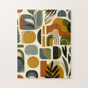 Retro Botanica Geometrica Jigsaw Puzzle