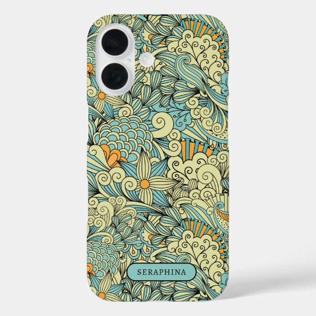 Retro Botanical Line Drawing Personalised Case-Mate iPhone Case (Back)