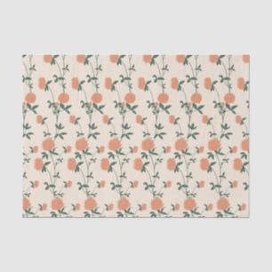 Retro Botanical Meadow Clover Sunbaked Clay Tissue Paper
