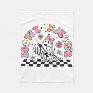 Retro Botox Injector Halloween Ghost Dysport Deale Fleece Blanket