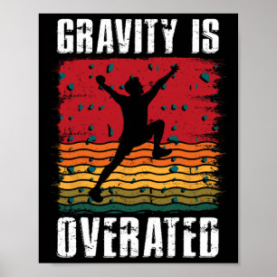 Retro Bouldering Climber Vintage Wall Climber Clim Poster