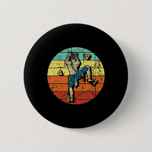 Retro Bouldering Wall Climber Rock Climbing Mounta 6 Cm Round Badge