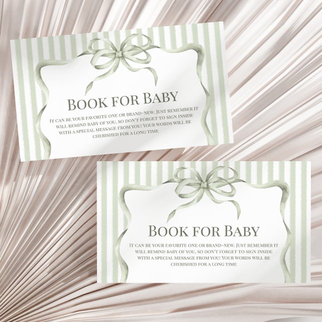 Retro Bow Cafe Bebe Coffee Book For Baby Shower Enclosure Card (Creator Uploaded)