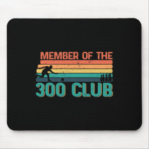 Retro Bowler Silhouette For Member Of The 300 Club Mouse Mat