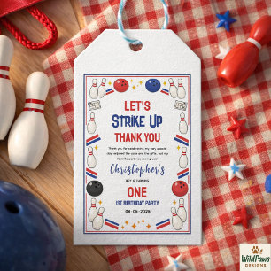 Retro Bowling 1st Birthday – Fun Kids Gift Tags