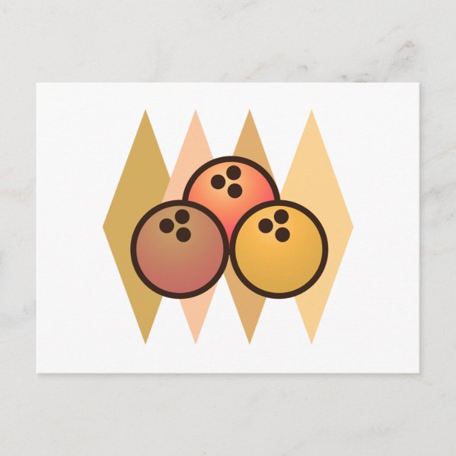 Retro Bowling Balls Postcard (Front)