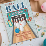 Retro Bowling Birthday Invitation Party<br><div class="desc">This child's Bowling Birthday Party Invitation is sure to be a hit!</div>