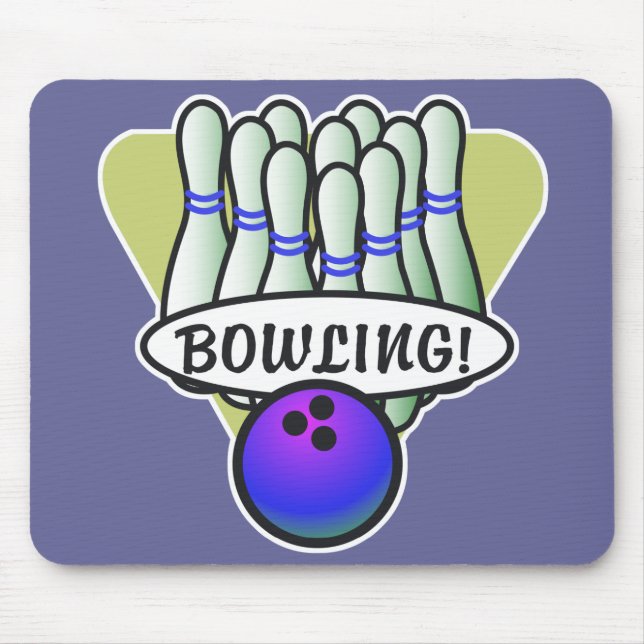 retro bowling design mouse mat (Front)