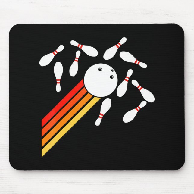 retro Bowling Fun Bowling Party  Mouse Mat (Front)