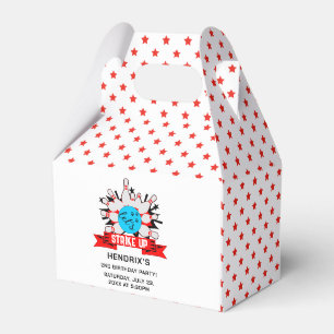 Retro Bowling Kids 1st Birthday Party Favour Box